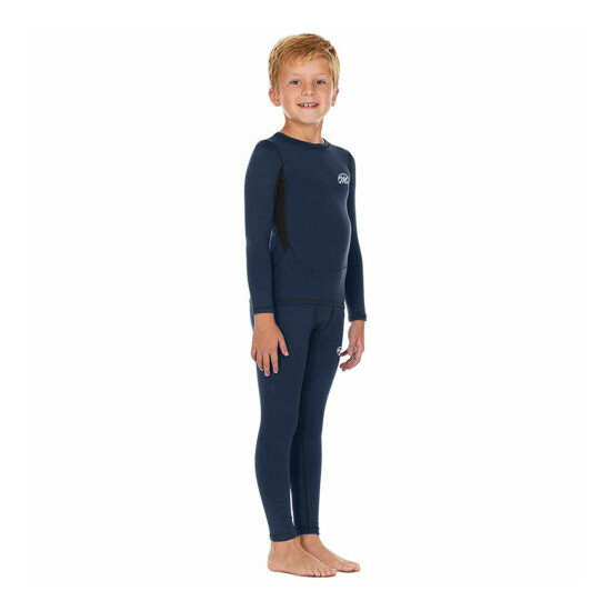 Kids Thermal Underwear Two Piece Long Sleeve Compression Base Layer 6-17 Years U image {3}
