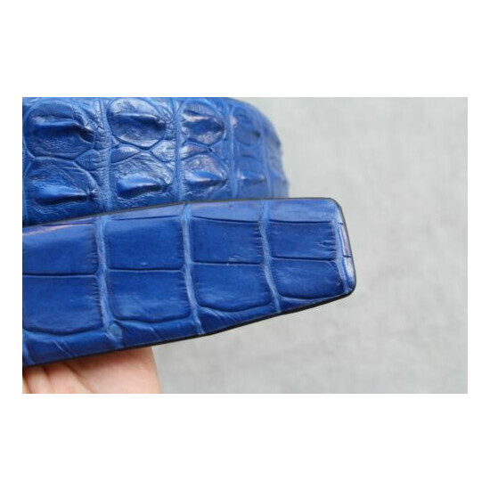 No Jointed - Light Blue Real Alligator Crocodile Leather SKIN MEN'S Belt -W 1.5" image {3}