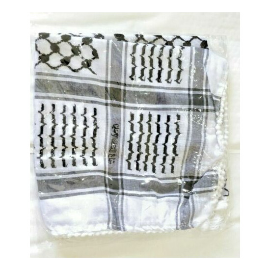 Palestinian Shemagh (scarve) Black/White, Genuine & Original & highest quality  image {3}