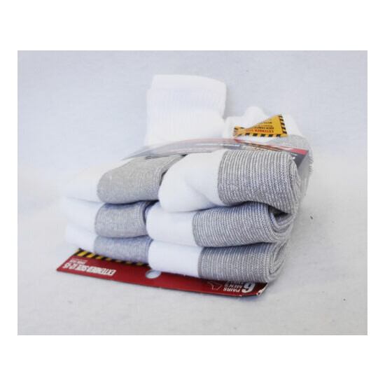 DICKIES Men's Socks DRI-TECH ANKLE White 6 Pairs FLEX Cotton Blend EXTENED SIZE image {2}