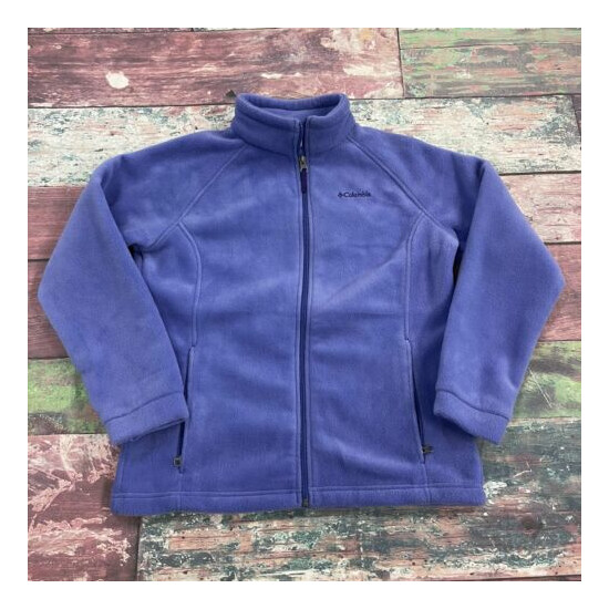 Columbia Purple Fleece Youth Girls Zip Up Jacket Size XL image {1}