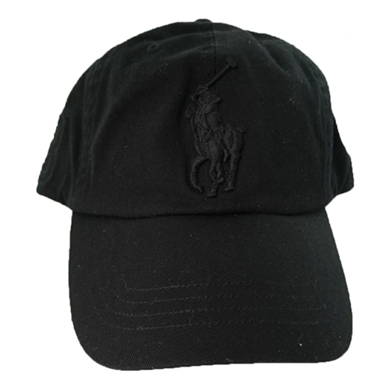 Polo Ralph Lauren Men Big Pony Logo Hat (Black / Black Pony) image {1}