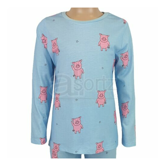 Childrens Boys Girls ex M S Percy Pig Long Sleeve Cotton Pyjama Sets PJs New Age image {2}