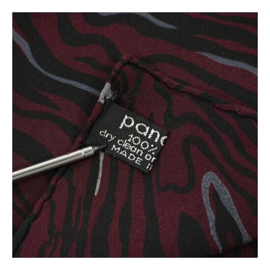 Vitaliano Pancaldi Merlot Grey Black 100% Silk Waves Hand Rolled Pocket Square image {3}