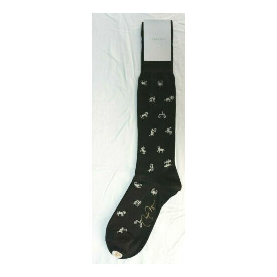 VK Nagrani Men's Dress Socks Over The Calf Zodiac L365 BLACK image {1}