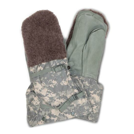 GI Extreme Cold Weather Mitten Set, Shell, Liner, and Harness, ACU— Camo US Made image {1}