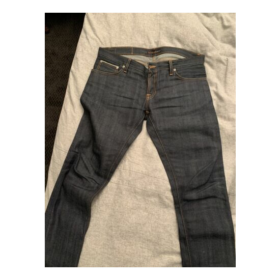 Nudie Men’s Denim Jeans Size W34 L34 Tight Long John Pockets Tagged W32 image {4}