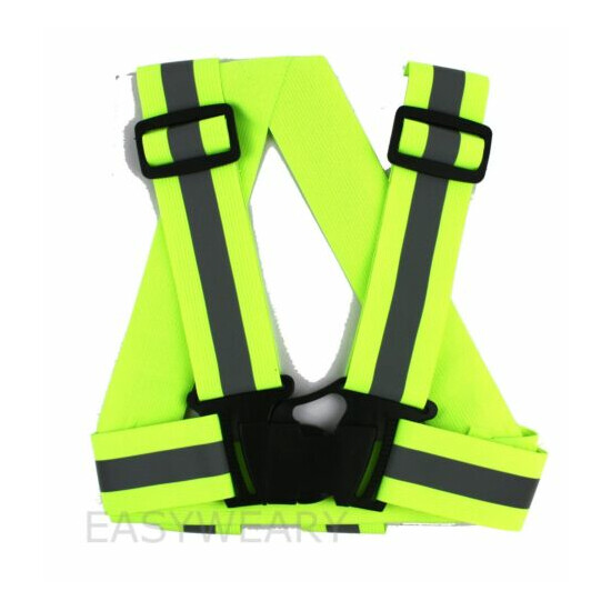 High Visibility Suspenders Reflective Harness Belt Strap Traffic Running Safety image {5}