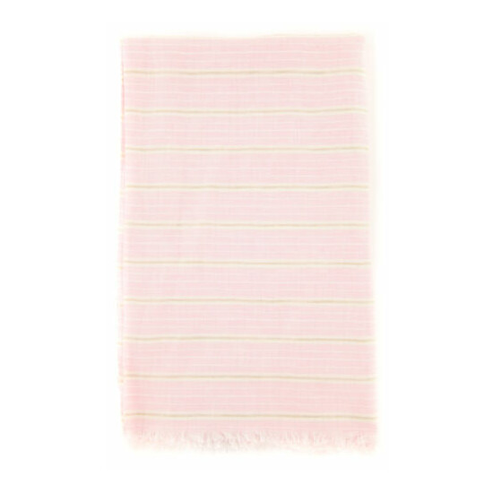 New $250 Luigi Borrelli Pink Striped Long Scarf - 54" x 27" - (LBSS12168) image {1}