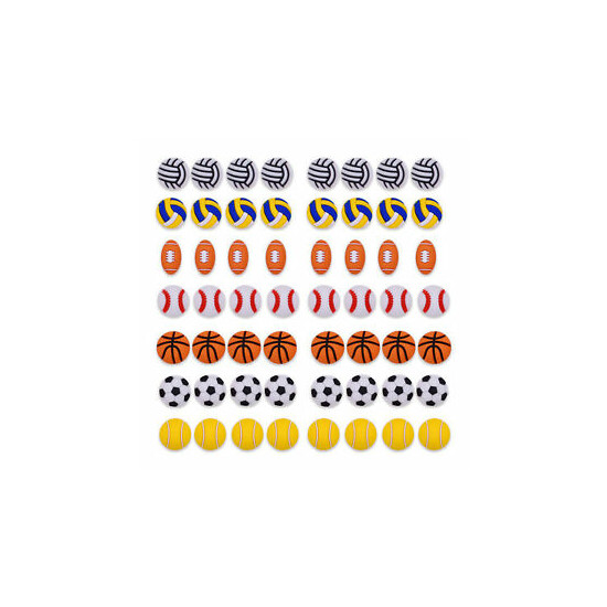 US Stock 56PCS 3D Ball Sports Shoe Charms Adapts for Boys Teens Birthday Gifts image {1}