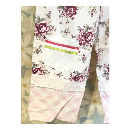 Naartjie Capri Pants Girls Size 9 White/ Pink / Floral image {3}