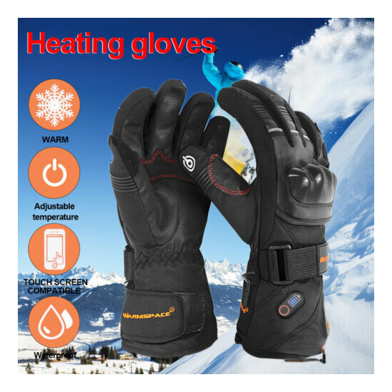 M/XL Rechargeable Battery Winter Electric Heated Gloves Motorcycle Hand Warmer  image {2}