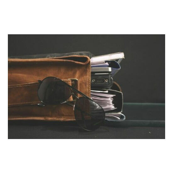 Distressed Leather Standerd Quality Messenger Bag Laptop Briefcase Men's Satchel image {4}