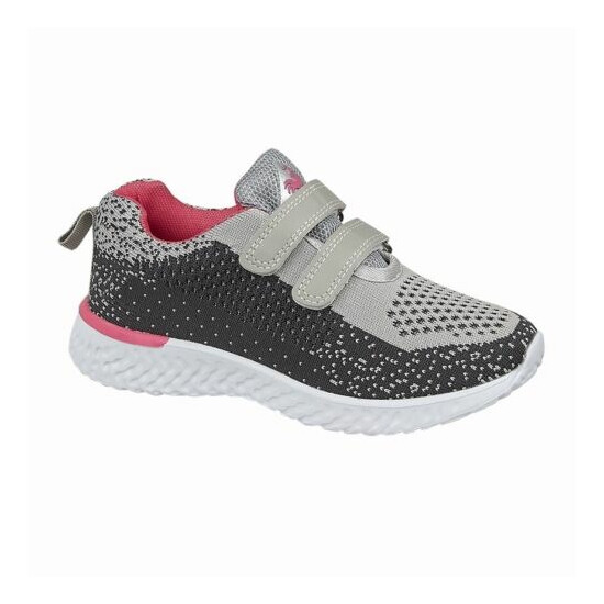 Boys Girls PE Twin Straps Light Trainers Blue Grey Pink Size 8 9 10 11 12 13 1 2 image {3}