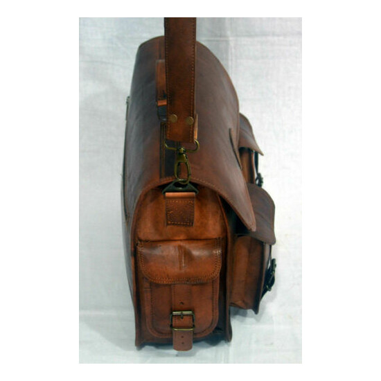 Bag Vintage Laptop Leather Messenger Men Satchel Shoulder Briefcase S Genuine image {4}