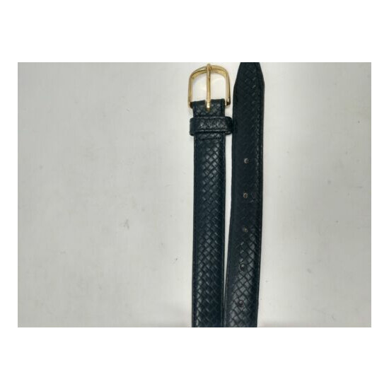 Vintage Medici Men's Black Imported Tanned Woven Leather Belt 38 image {2}
