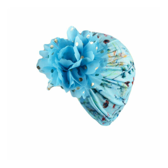 Newborn Baby Floral Hat Cap Beanie Bow Headband Hair Band Headwear Accessories image {3}