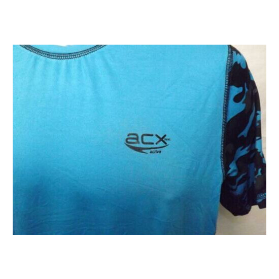 New Blue-Black Camo Mens Sizes S-M-L-XL ACX Performance Water Swim Shirt image {4}