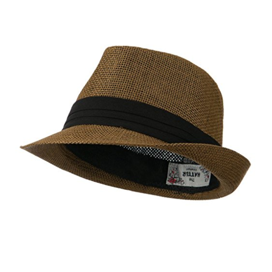 Kid's kid Classic Style Paper Straw Black Band Fashion Fedora Cap Hat 5143K image {3}