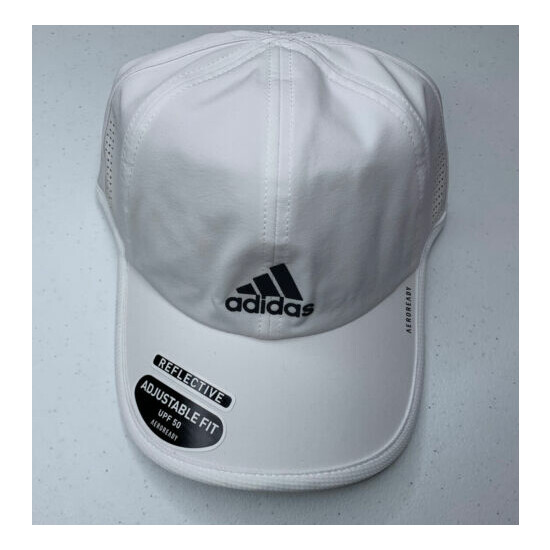 Adidas Mens White Aeroready Superlite UPF 50 Baseball Cap Hat Adjustable NWT Thumb {1}