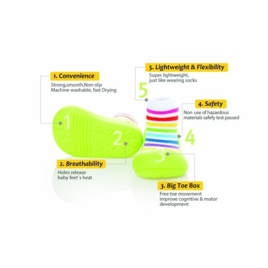 ATTIPAS RAINBOW GREEN infant size shoes sensitive feet stylish non slip boots image {8}