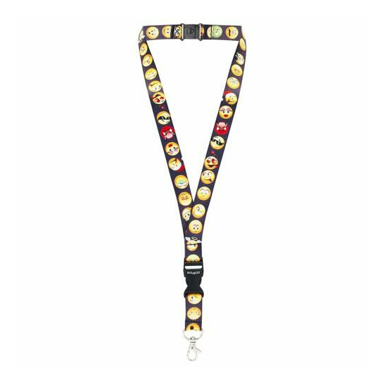 Pack of 3 Rolseley Multicolour Lanyards Neck Straps with Emoji Pattern  image {2}