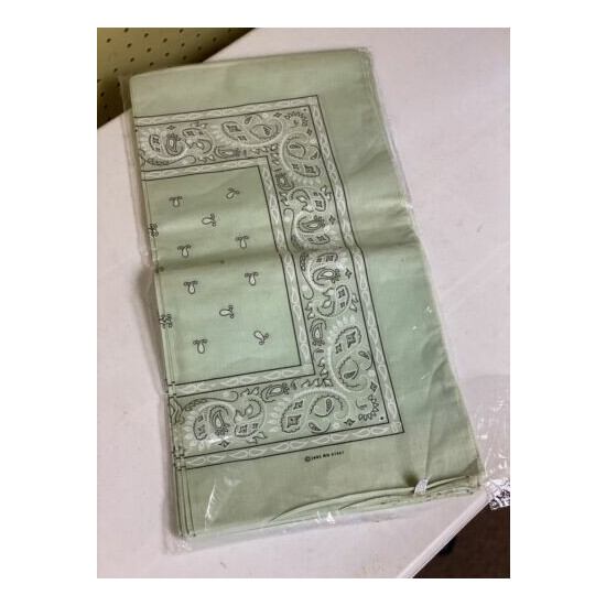 Lot Of 12 NOS Mint Green Paisley Cotton Bandana Handkerchief 2004 *as is New image {2}