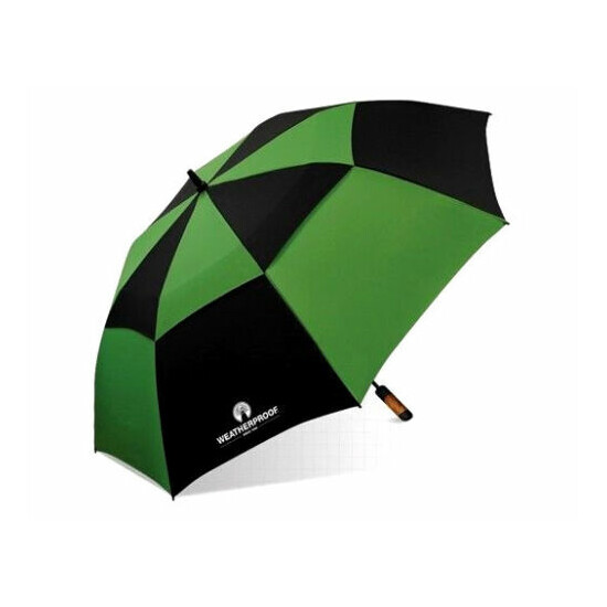 WeatherProof 60" Double Canopy Fiberglass Auto Jumbo Folding Golf Umbrella EC image {1}