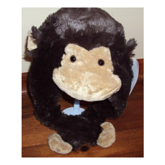Girls Boys MONKEY Animal Wild Winter Hat Brown Ear Flaps Costume Warm Ages 3+  image {1}
