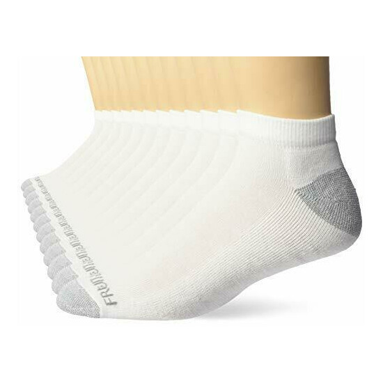 Fruit of the Loom Men's 12 Pair Pack Dual Defense Cushioned Socks White/Grey ... image {1}