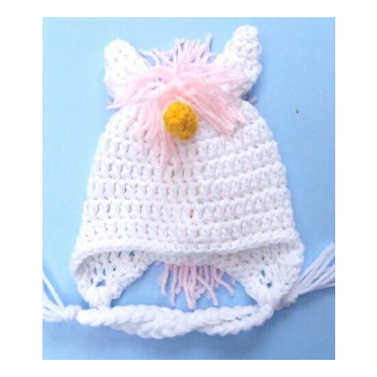 CROCHET UNICORN BABY HAT knit infant toddler child adult pink beanie photo prop image {4}