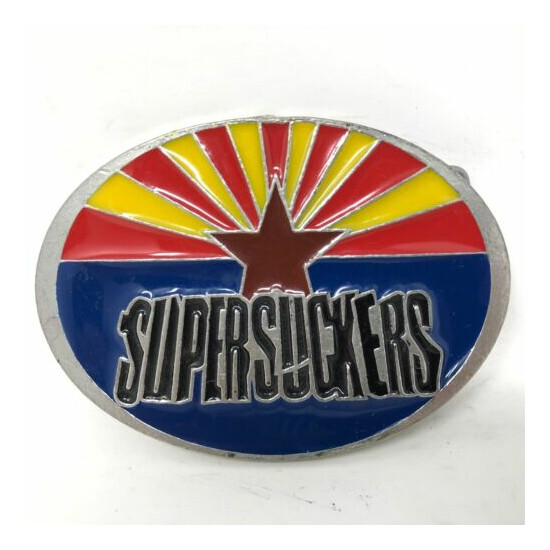 VTG Supersuckers Rock Band Multicolored Belt Buckle 2003 Country Music Spaghetti image {1}