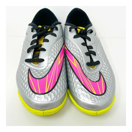 Nike Boys Hypervenom Phelon Prm IC 677590-069 Silver Football Cleats Shoes Sz 5Y image {3}