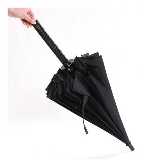 Windproof Folding Sun Japanese Sword Rainny Umbrella Ninja Style Katana Black image {4}