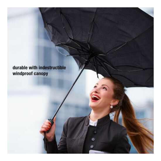 Automatic Umbrella Anti-UV Sun Rain Umbrella Windproof Teflon Folding Compact image {6}