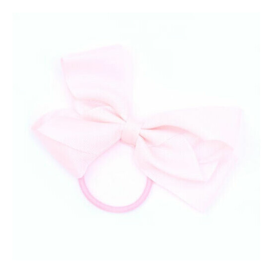 Large Bow 12cm soft pastel pink elastic gosgain ribbon UK image {2}