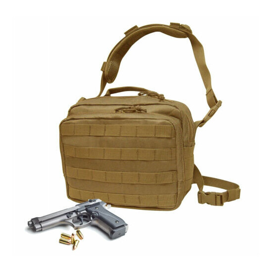 Tan Nylon Pistol Concealment Shoulder Bag Gun Holster Shooter Square Briefcase  image {1}