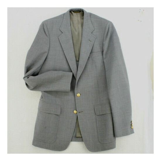 PALM BEACH Vtg 70s 80s Gray Wool Blazer Sport Coat Suit Jacket Men's 42L image {1}