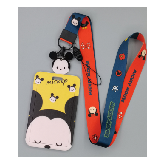 lot mickey minnie mix key chain Lanyard acrylic ID Badge Holder Key Neck Strap image {4}