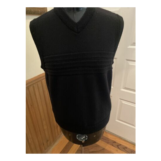 Adiddas Black Label 3 Stripe Black Wool Vest FITS MEN SMALL image {2}