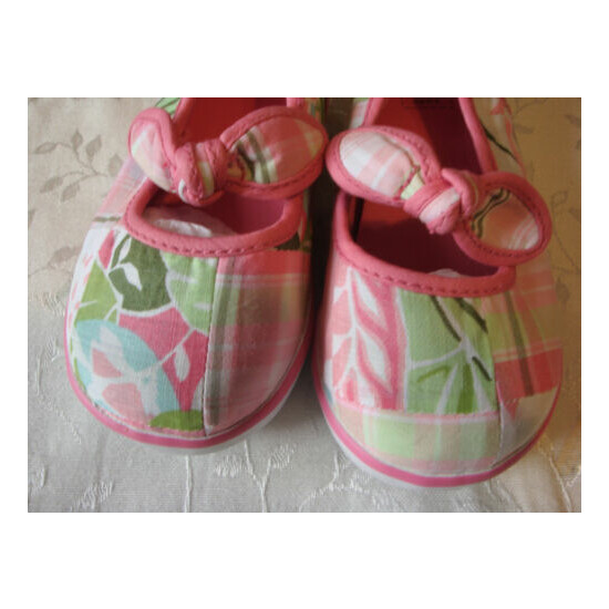 NWT JANIE AND JACK ISLAND SUMMER PATCHWORK SHOES 7 PINK image {2}