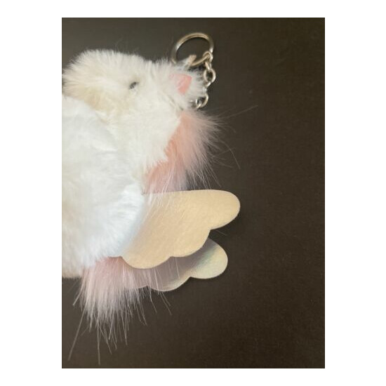 Claire's Unicorn Key Chain Stuffed Plush Shimmer Silver Wings image {3}