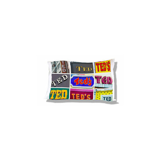 Personalized Pillowcase featuring the name TED in photos of actual signs image {1}