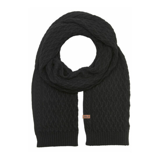 Jack & Jones man scarf winter warm cotton black unisex image {1}