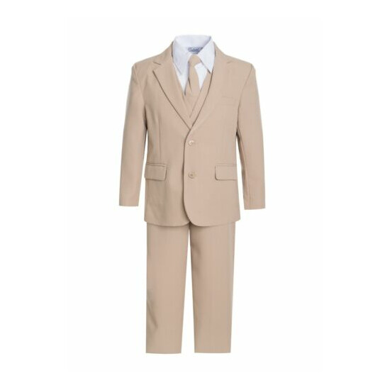 Slim Baby kids Boys Bridal Formal suit 5 pcs set coat,vest,pant,shirt,clip tie  image {4}