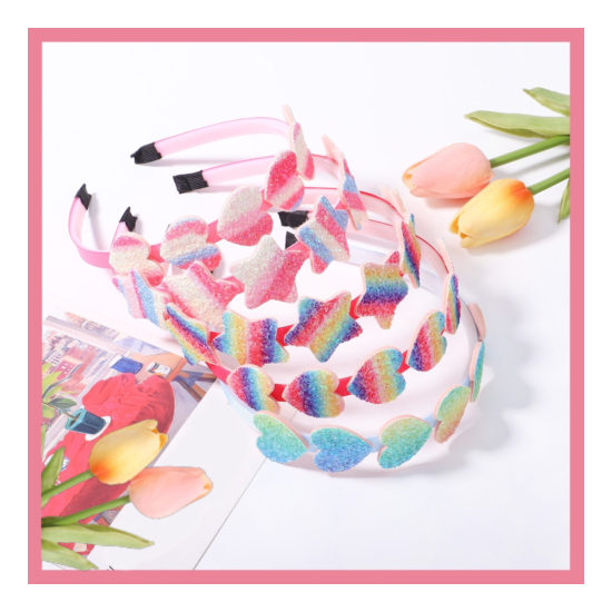 1 PC Baby Girl Cute Handmade Glitter Multiple Color Headbands For Kids Hairbands image {1}
