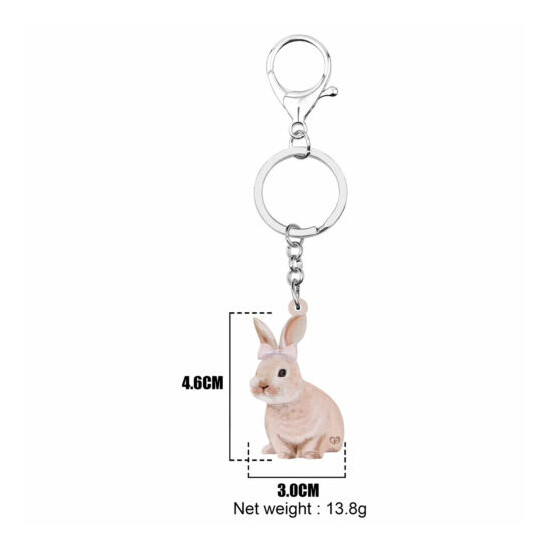 Easter Acrylic Headband Rabbit Hare Keychains Car Key Ring Charms Animal Jewelry image {5}