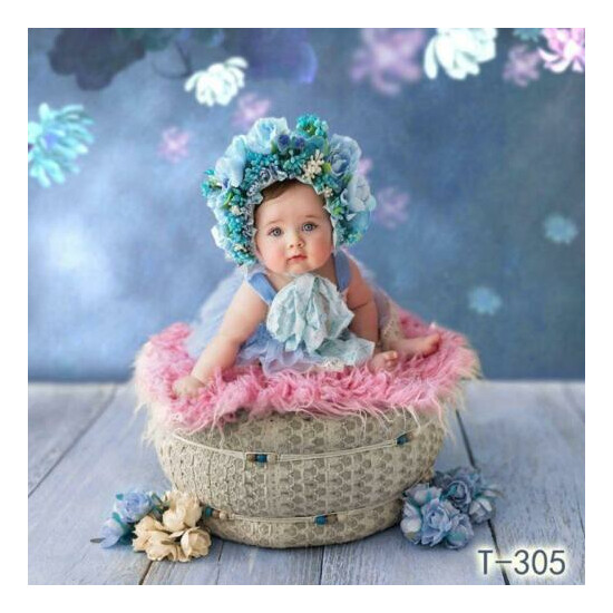 Flowers Florals Hat Newborn Baby Photography Props Handmade Colorful Bonnet Hat image {8}