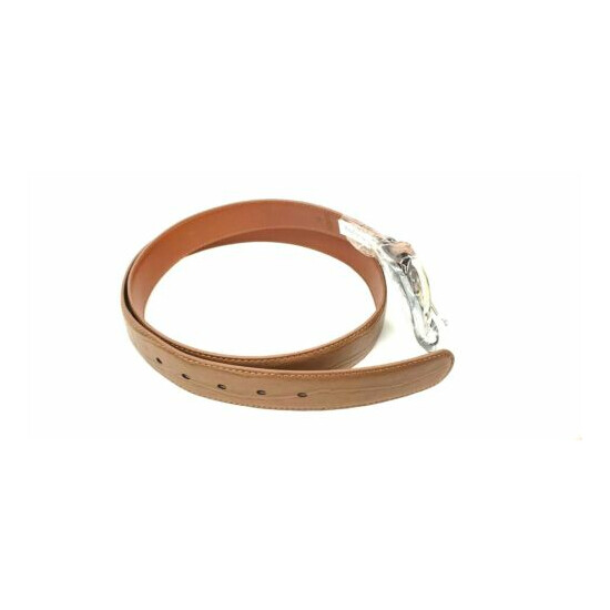 Men's Leather 1.25" Non Reversible Belt Cognac Brown Croc Stitched 54" image {4}
