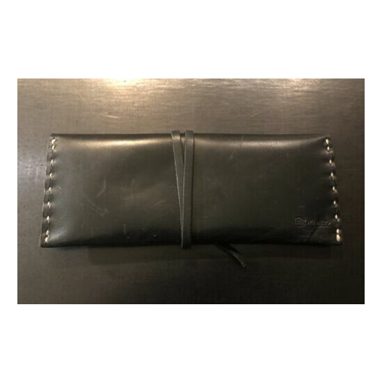 RUSTICO - Premium Full Grain Leather Pouch - Hand Sewn - Rustic Black image {3}